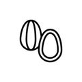 Almonds icon. Simple line, outline vector elements of vegetarian food icons for ui and ux, website or mobile application