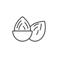 Almonds icon. Simple line, outline vector of organic food icons for ui and ux, website or mobile application