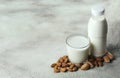 Almonds milk with almonds nuts Royalty Free Stock Photo