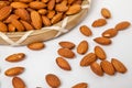 Almonds with nuts Royalty Free Stock Photo