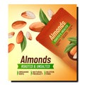 Almonds Snack Creative Promotion Banner Vector