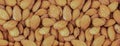Almonds walnut peeled light brown background natural products