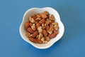 Almonds and walnuts in a dish Royalty Free Stock Photo