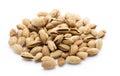 Almonds on the white isolatd background. Royalty Free Stock Photo