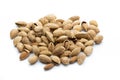 Almonds on the white isolatd background. Royalty Free Stock Photo