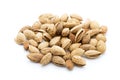 Almonds on the white isolatd background. Royalty Free Stock Photo
