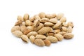 Almonds on the white isolatd background. Royalty Free Stock Photo