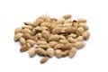 Almonds on the white isolatd background. Royalty Free Stock Photo