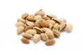 Almonds on the white isolatd background. Royalty Free Stock Photo