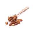 Almons nuts on white background