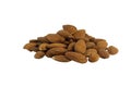 Almons sheeds, raw natural snack, healty nuts vegetarian food, isolated object