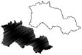 Almora district Uttarakhand or Uttaranchal State, Republic of India map vector illustration, scribble sketch Almora map