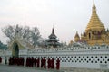 Alms Procession (Inle Lake area) Royalty Free Stock Photo