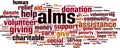 Alms word cloud Royalty Free Stock Photo