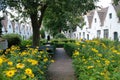 Almshouses of Meulenaere and Saint Joseph - Bruges brugge, Belgium, photographed from the courtyard garden Royalty Free Stock Photo