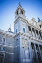 Almudena Cathedral, located in the area of the Habsburgs, classical architecture Royalty Free Stock Photo