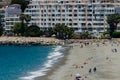 ALMUNECAR, SPAIN - JUNE 8, 2018 View of the tourist town of Almunecar on the Costa Tropical in Spain