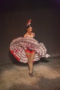 View of Can Can Dance live Show, recreating old American West Saloon, dancer dressed in typical burlesque cabaret robes, Oasys