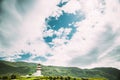 Alnesgard, Godoya, Norway. Old Alnes Lighthouse In Summer Day In Godoy Island Near Alesund Town. Alnes Fyr