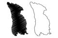 Alnon island Kingdom of Sweden, Gulf of Bothnia map vector illustration, scribble sketch AlnÃÂ¶n map