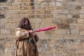 ALNWICK, NORTHUMBERLAND/UK - AUGUST 19 : Hagrid entertaining the