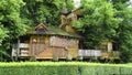 Alnwick wooden Treehouse, Alnwick Garden, in the English county of Northumberland