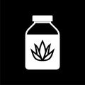 Aloe bottle icon isolated on dark background