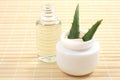 Aloe cream and oil Royalty Free Stock Photo