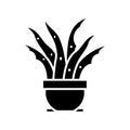 Aloe flower black icon, concept illustration, vector flat symbol, glyph sign.