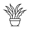 Aloe flower line icon, concept sign, outline vector illustration, linear symbol.