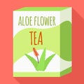 Aloe flower tea icon, flat style