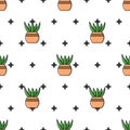 Aloe Vector Seamless Pattern