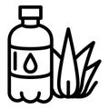 Aloe plastic bottle icon, outline style Royalty Free Stock Photo