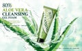 Aloe vera cleansing foam Royalty Free Stock Photo