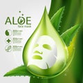 Aloe Vera collagen Serum Nature Skin Care Cosmetic Vector illustration