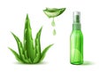 Vector aloe vera realistic cosmetic spray tube ad