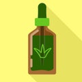 Aloe vera dropper icon, flat style Royalty Free Stock Photo