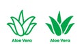 Aloe Vera label green leaf vector icon Royalty Free Stock Photo