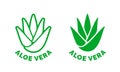 Aloe Vera label green leaf vector icon