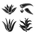 Aloe vera icon set, simple style Royalty Free Stock Photo