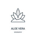 aloe vera icon vector from geography collection. Thin line aloe vera outline icon vector illustration Royalty Free Stock Photo