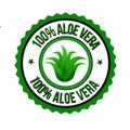 100% aloe vera label or sticker Royalty Free Stock Photo