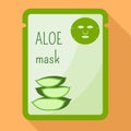 Aloe vera mask icon, flat style Royalty Free Stock Photo