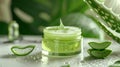 Aloe Vera and Moisturizers After exposure to heat, use aloe vera or a light moisturizer to soothe and hydrate the skin This is Royalty Free Stock Photo