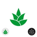 Aloe vera plant isolated icon. Aloe leaves logo.