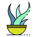 Aloe vera plant pot icon color outline vector Royalty Free Stock Photo