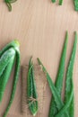 Aloevera fresh leaf on the wooden table,aloe vera on wooden table,Herbs for Health,copy space