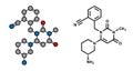 Alogliptin diabetes drug molecule. Belongs to dipeptidyl peptidase 4 (DPP-4) or gliptin class of antidiabetic medicines