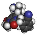 Alogliptin diabetes drug molecule. Belongs to dipeptidyl peptidase 4 DPP-4 or gliptin class of antidiabetic medicines.