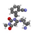 Alogliptin diabetes drug molecule. Belongs to dipeptidyl peptidase 4 (DPP-4) or gliptin class of antidiabetic medicines